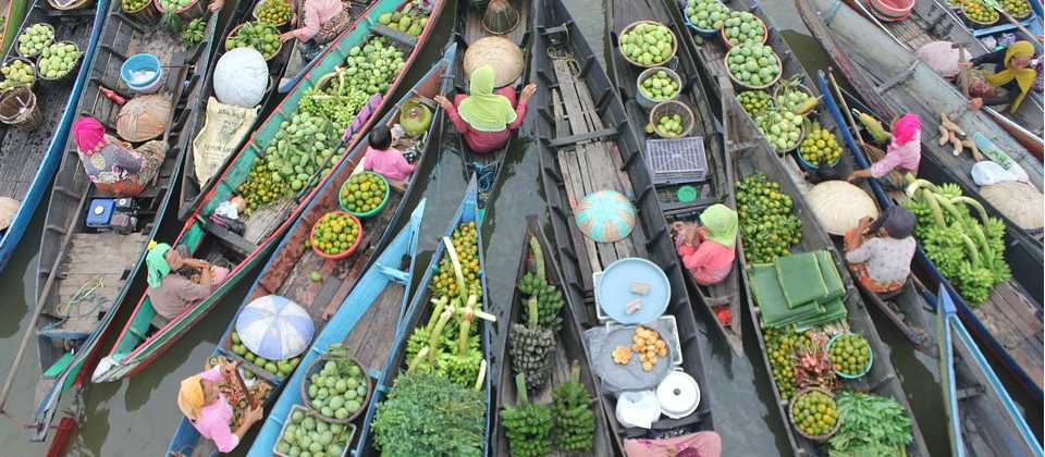 Fresh produce at the floating market, Borneo