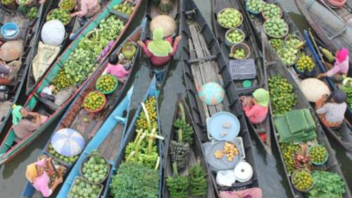 Fresh produce at the floating market, Borneo