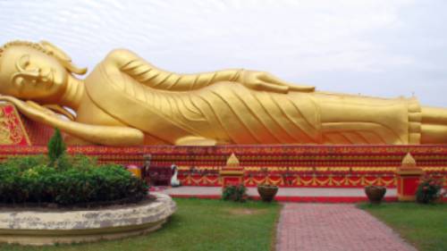 Golden reclining Buddha, Vientiane