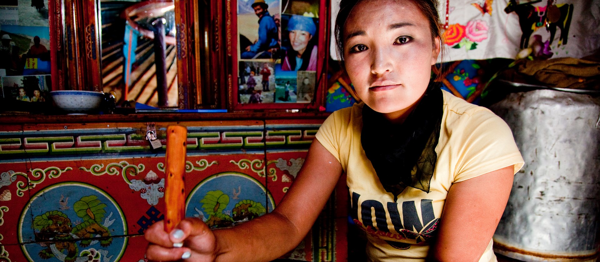 A local girl prepares food, Mongolia | Cam Cope