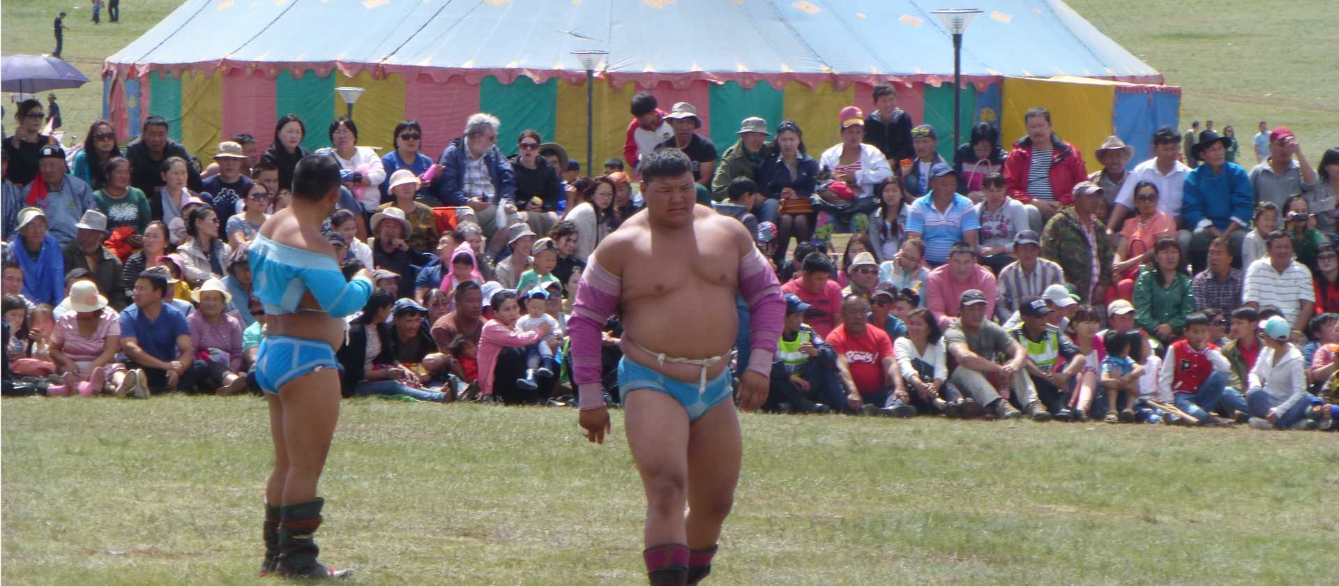 Wrestlers at the Naadam Festival in Mongolia | Caroline Mongrain