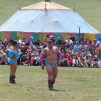 Wrestlers at the Naadam Festival in Mongolia | Caroline Mongrain