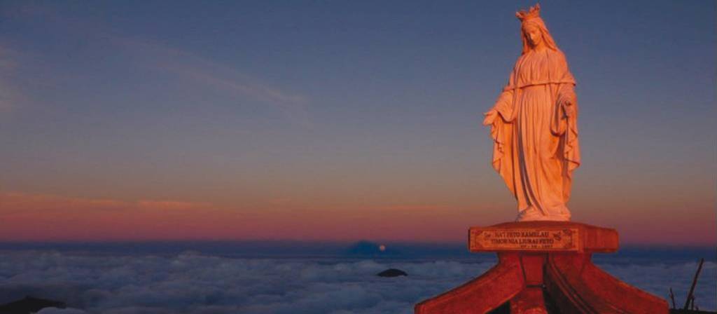 Statue marking the summit of Mt Ramelau, East Timor