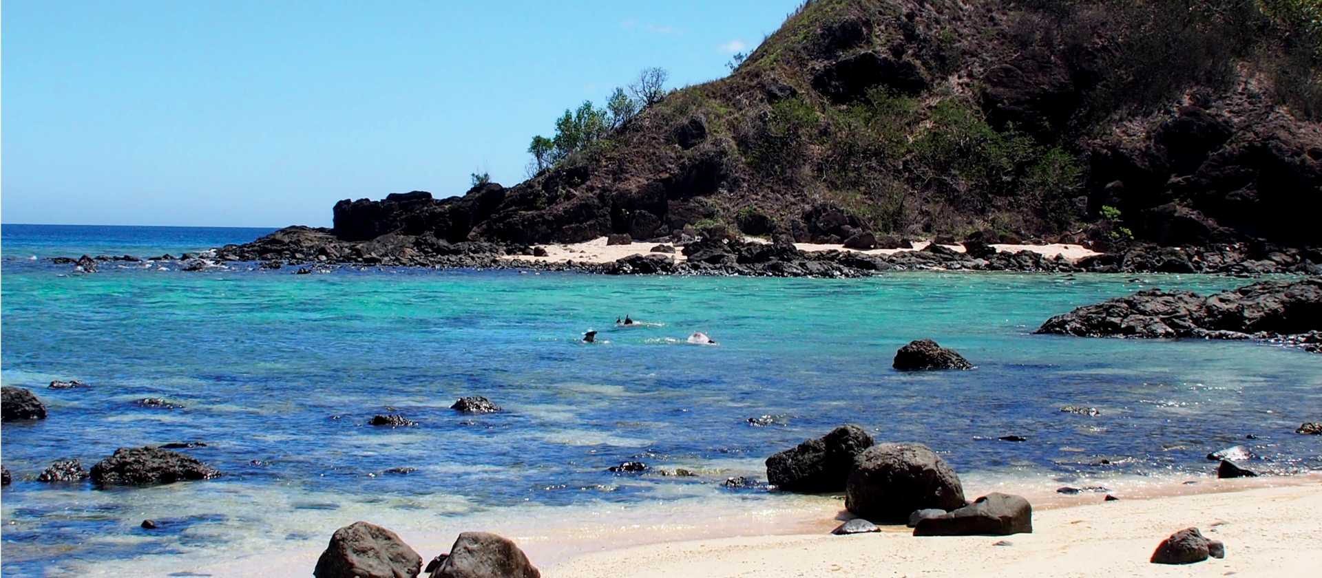 Fringing reefs running directly off the beach front near Tavewa Island | Kylie Turner