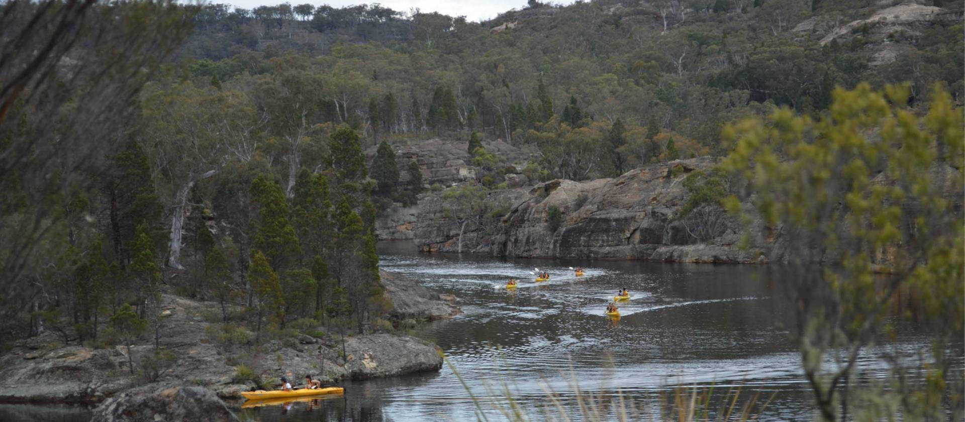 Having fun paddling kayaks in Ganguddy