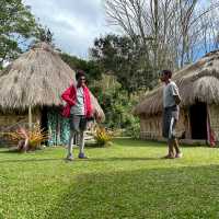 Sharing stories outside traditional Kanak huts