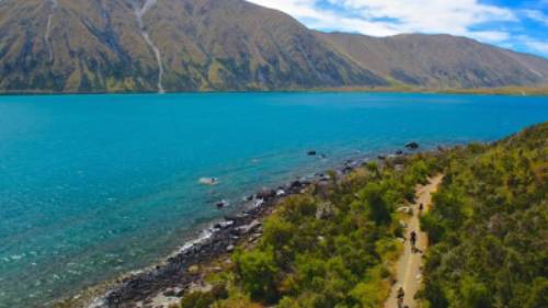 Cycling near Lake Ohau Lodge on the Alps 2 Ocean Cycle Trail | Daniel Thour