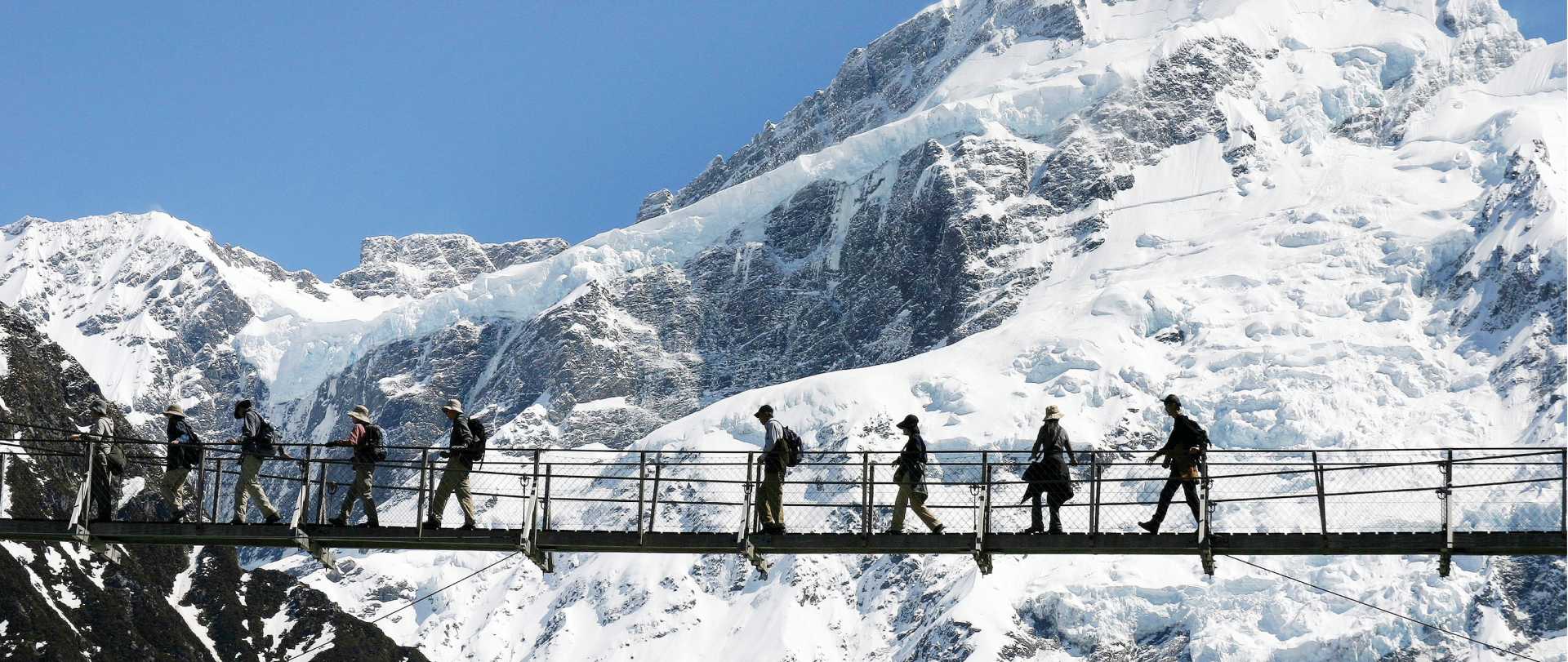 2nd swing bridge on the Hooker Valley track, Aoraki/Mount Cook | Fraser Gunn