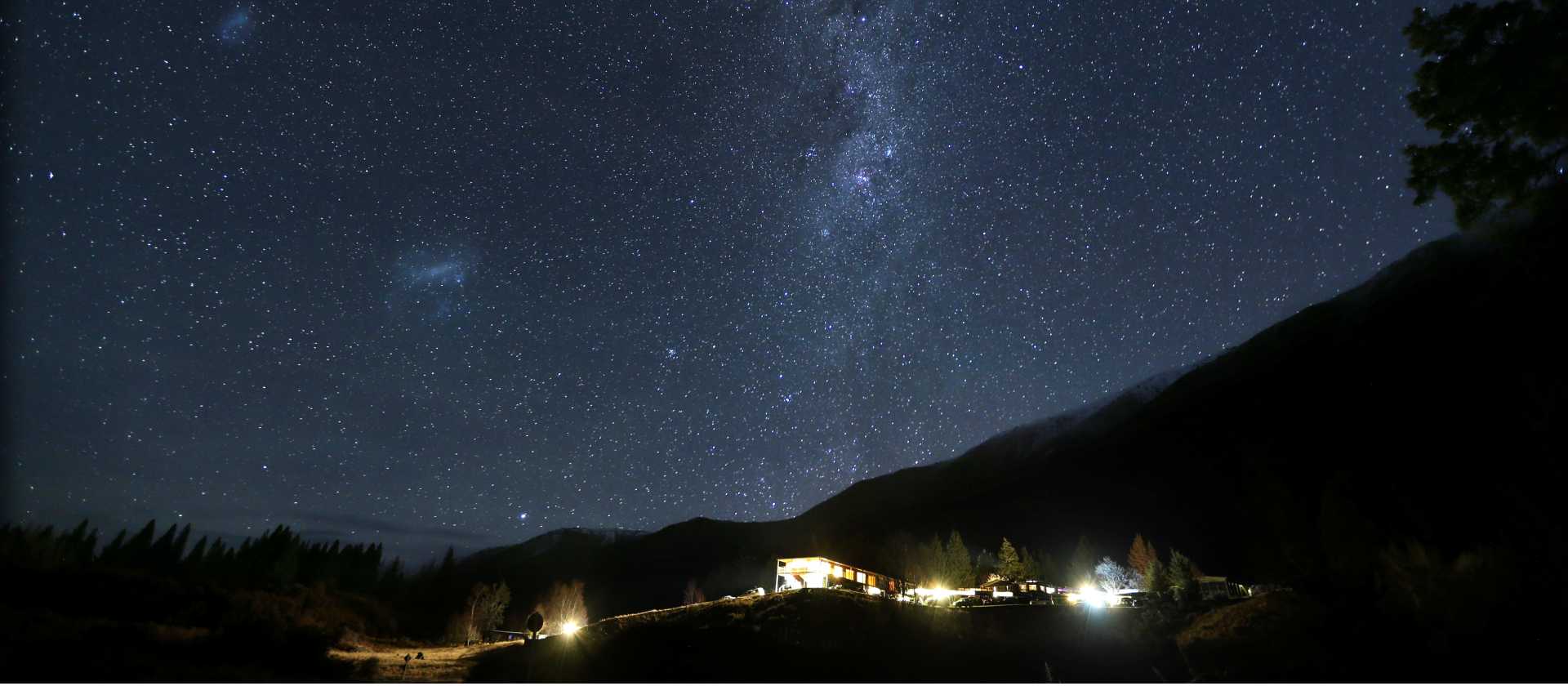 A starry night sky at our Lake Ohau Lodge accommodation