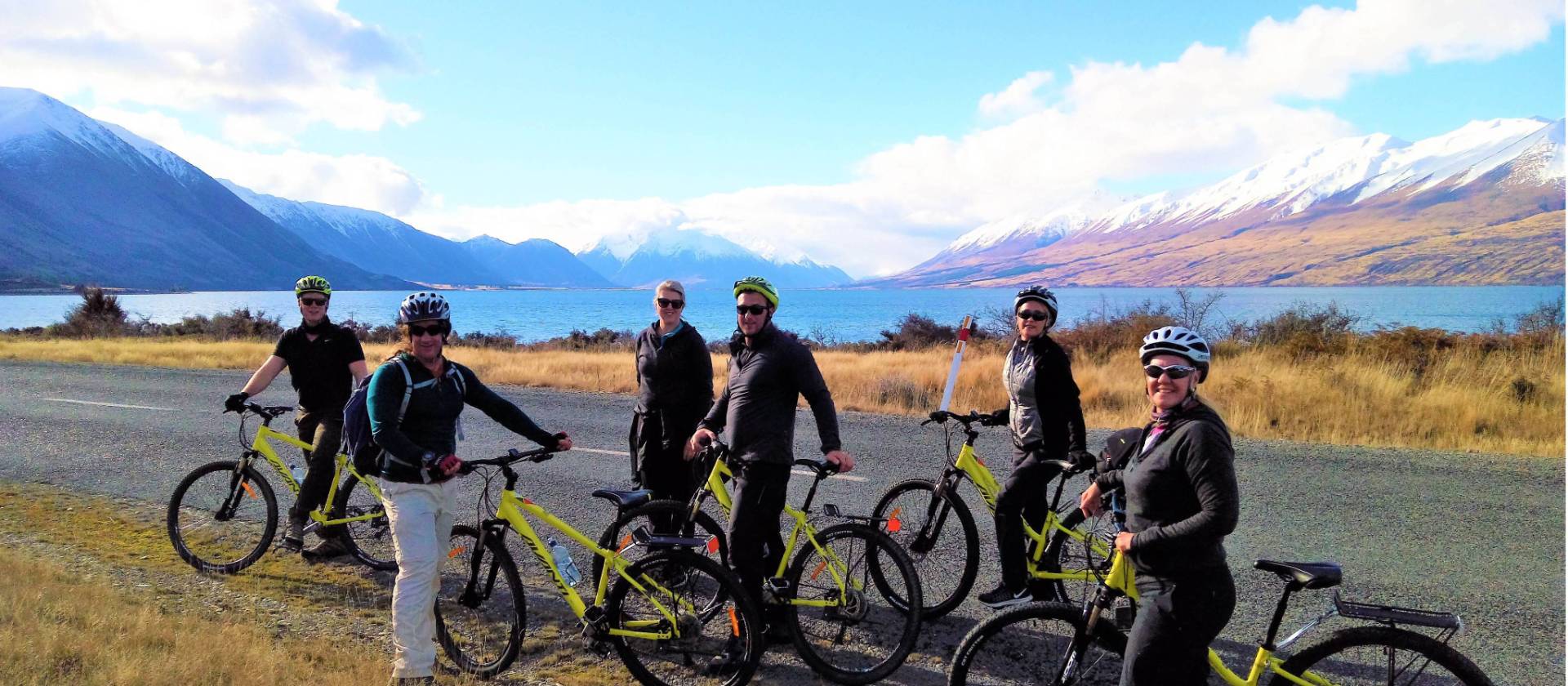 Enjoying a break in front of Lake Ohau on the Alps to Ocean Cycle Trail | Stephen Tulley