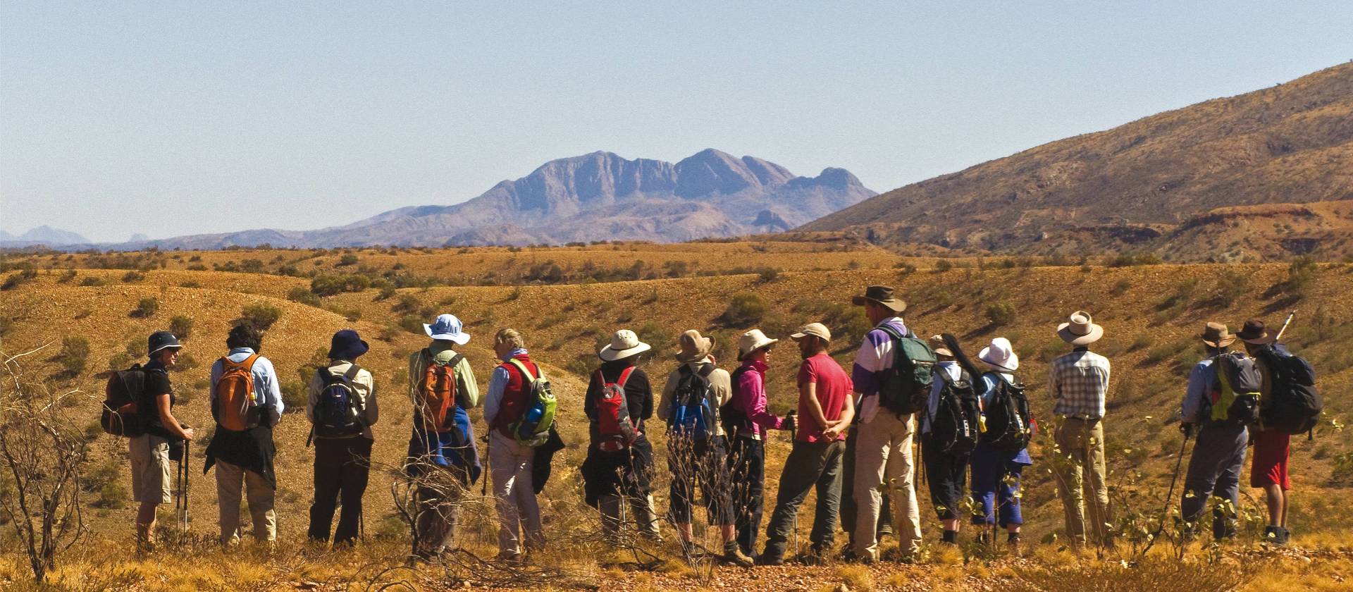 A group trekkers admiring the view along the Larapinta Trail | Peter Walton
