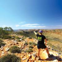 Feeling on top of the world as we descend down Mount Sonder | Linda Murden
