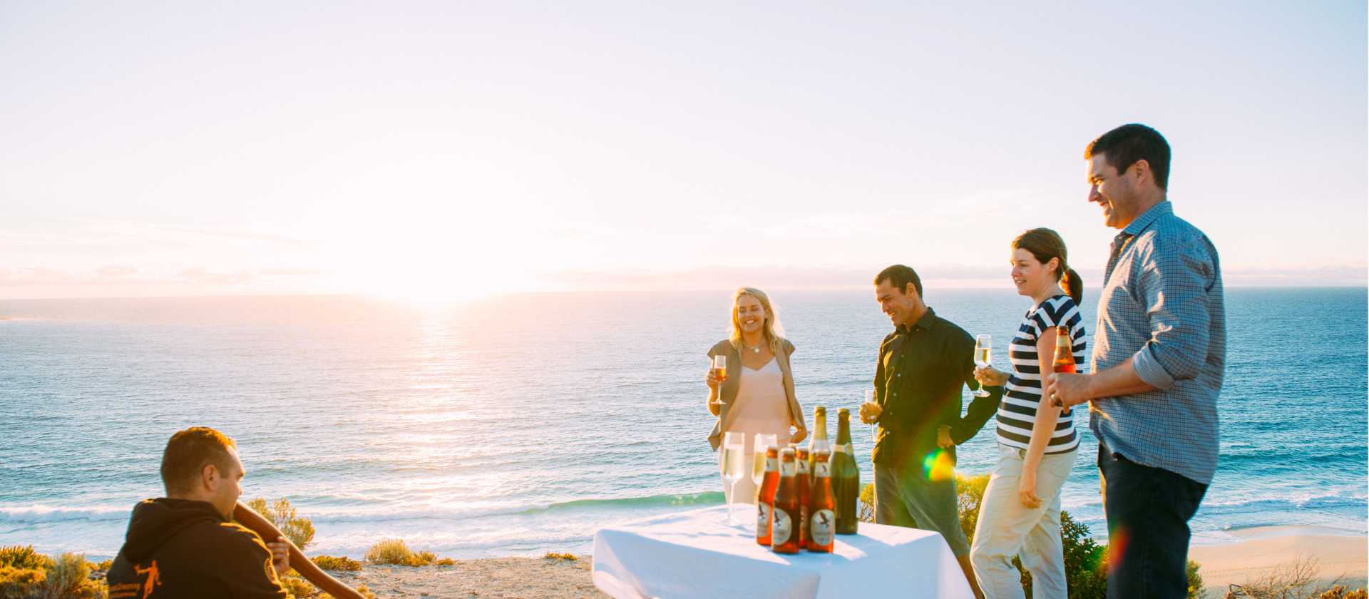 Sunset digeridoo and drinks above Injidup