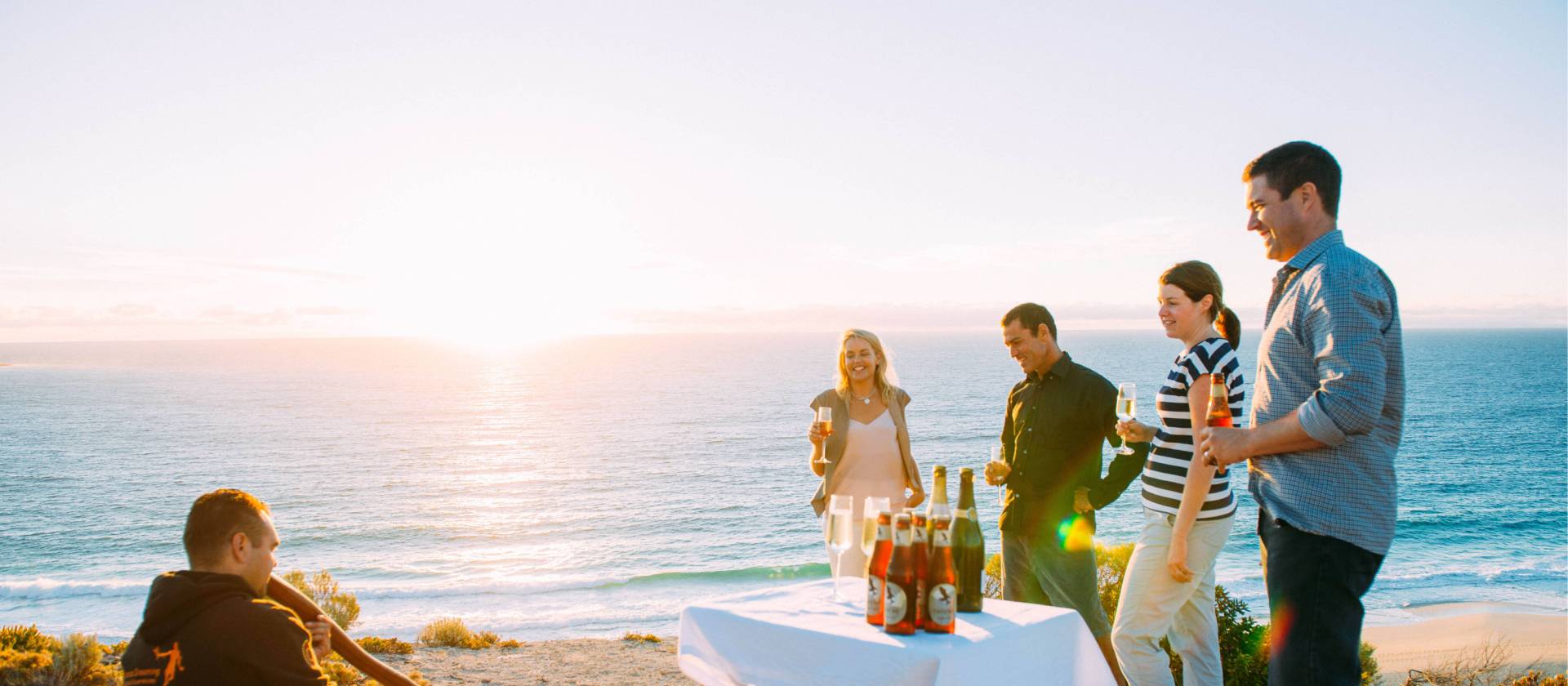 Sunset digeridoo and drinks above Injidup