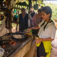 Learning the art of making tortillas from the local ladies