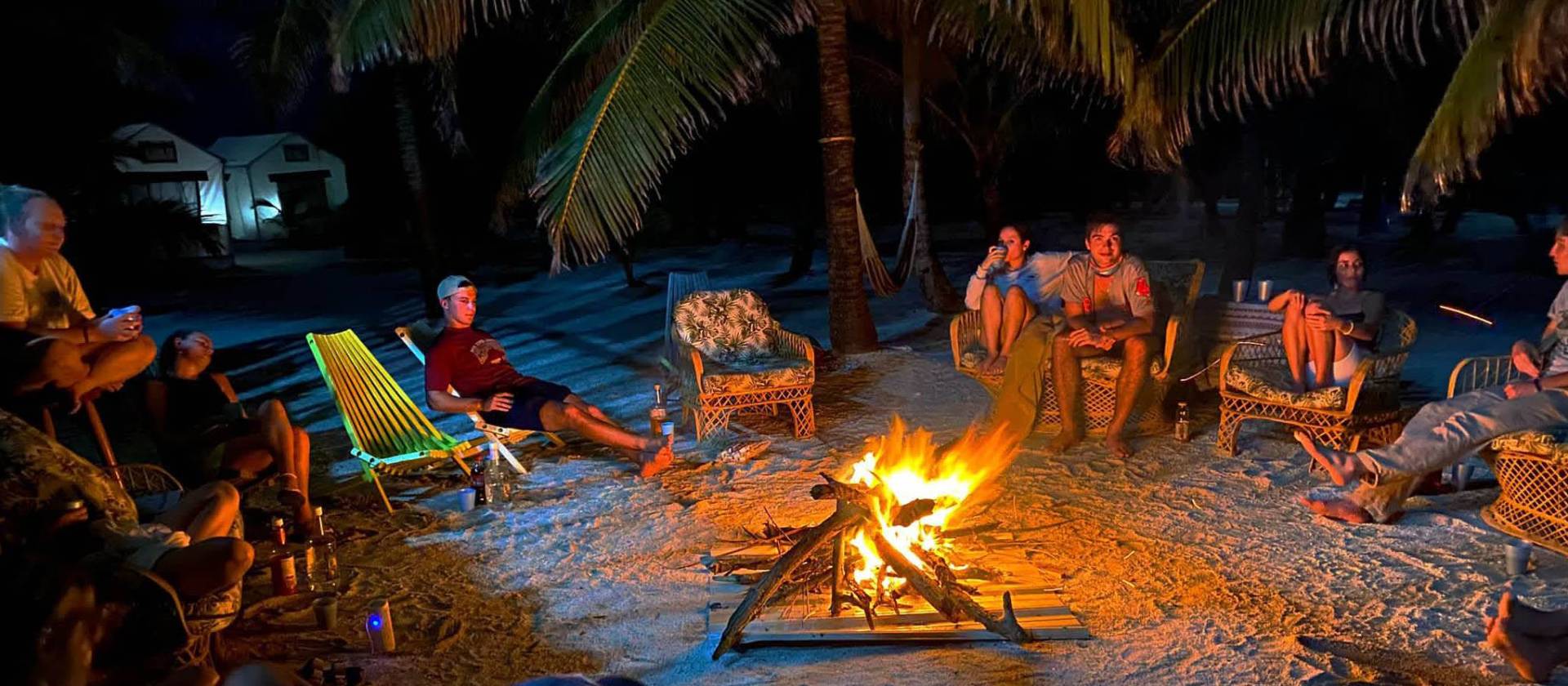 Enjoying a relaxing time at the campfire after a busy day