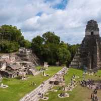 Historical Mayan ruins in the Tikal archeological site