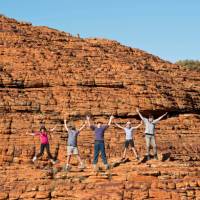 Students hiking the Kings Canyon Rim walk | Tourism NT/Shaana McNaught