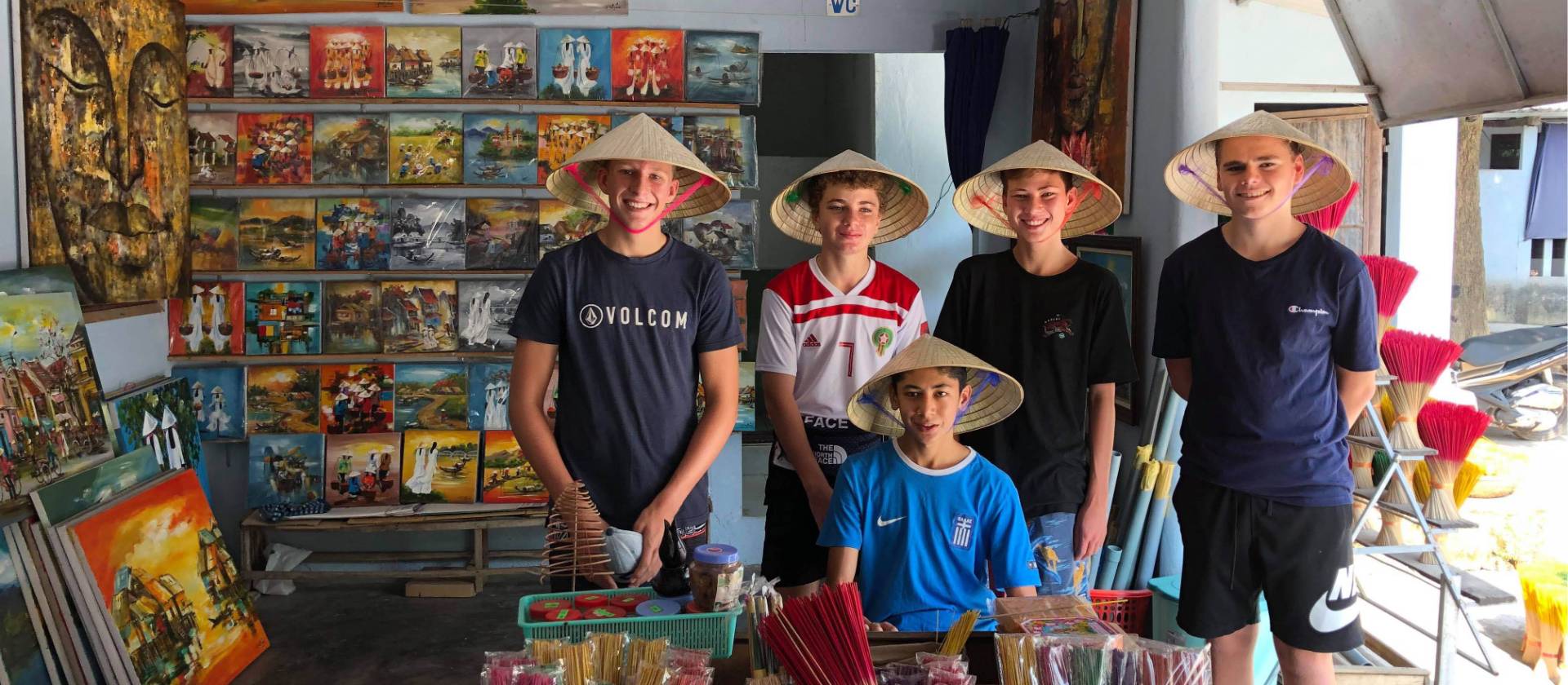 South Sydney High student in a shop in Vietnam