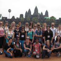 School group in front of Angkor Wat