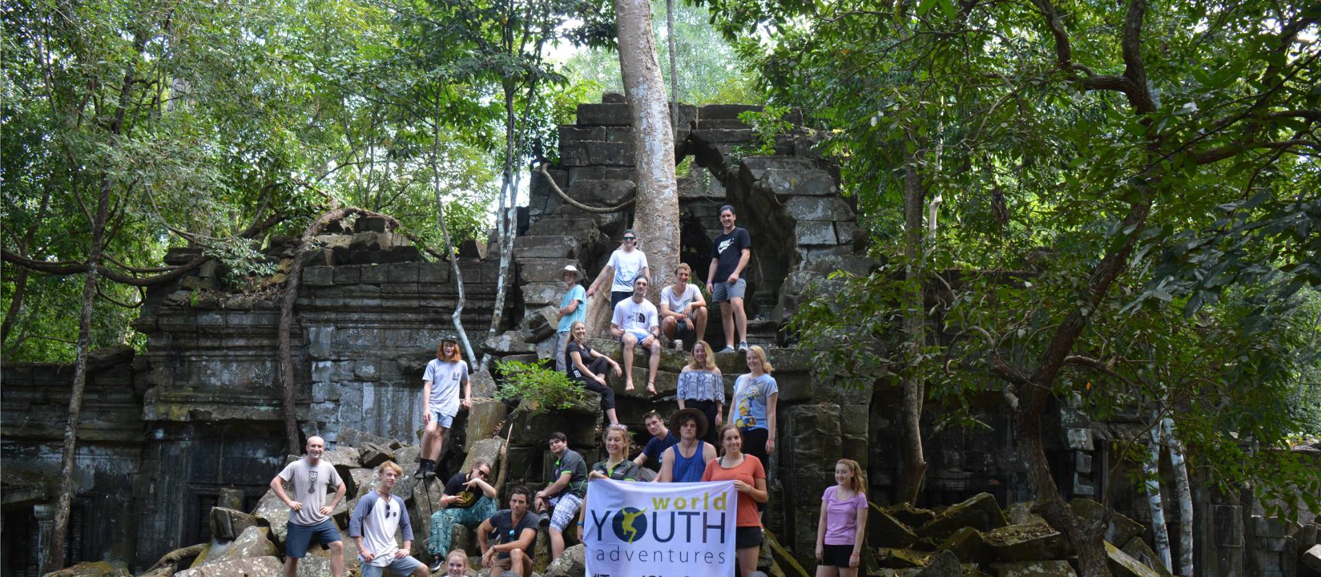 School group at Angkor Wat in Cambodia | Andrew U’Ren