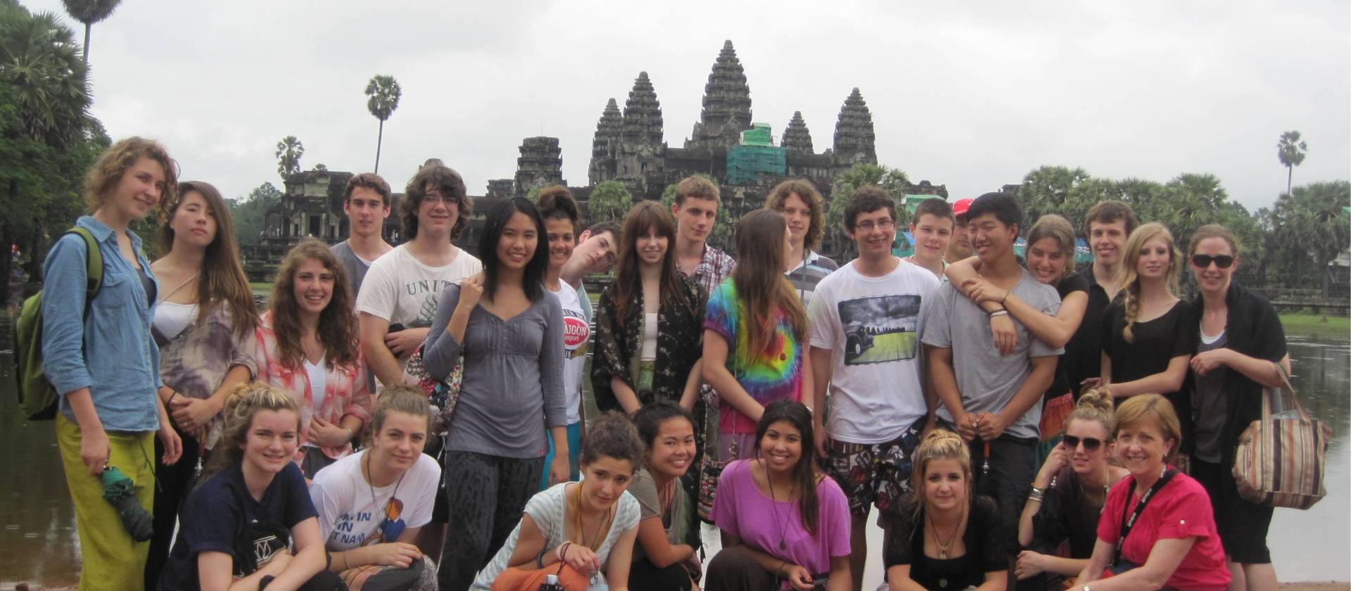 School students at Angkor Wat, Cambodia