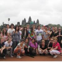 School students at Angkor Wat, Cambodia