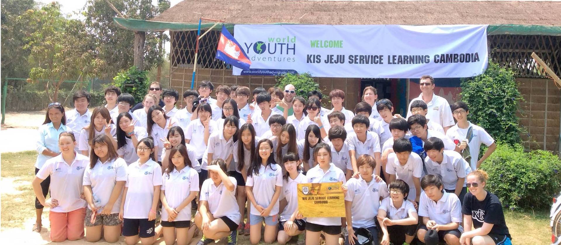 School group at the completion of their Service Learning component in Cambodia