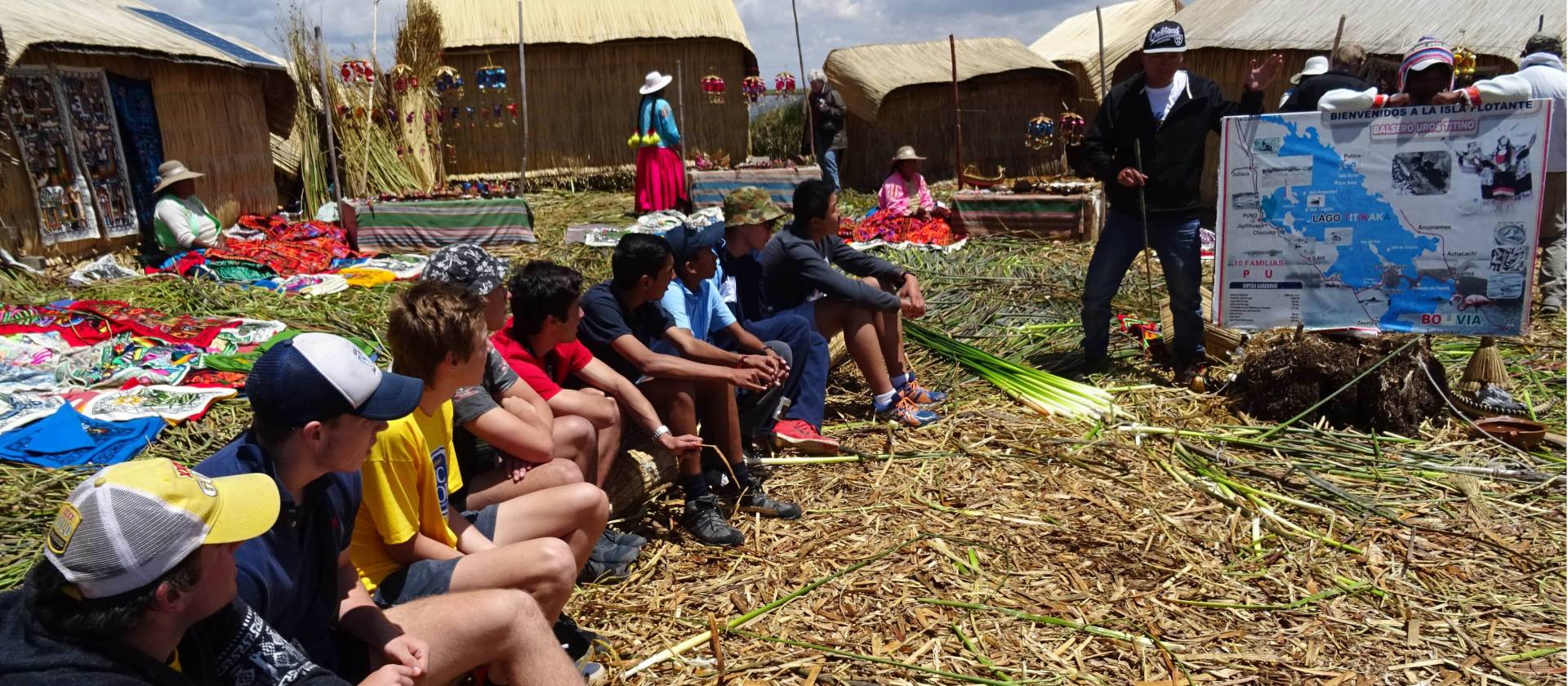 Students learning about Lake Titicaca | Drew Collins