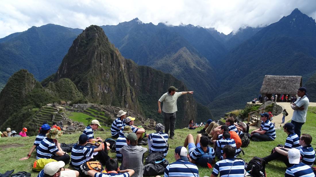 Students at Machu Picchu during their school trip in Peru |  Drew Collins