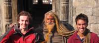 Students making friends with a Sadhu in Kathmandu, Nepal | Greg Pike