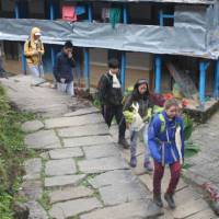 On the trail in Landruk village, Annapurna region | Brad Atwal