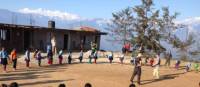 Playing with the local school children at the project site