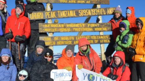 Students on the summit of Kilimanjaro | Chloe Ryan