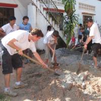 Students working on a Community Project in Vietnam