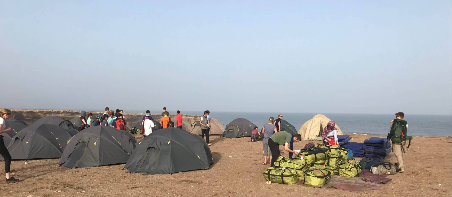 Students arriving at camp after an active day exploring | Gareth Davies