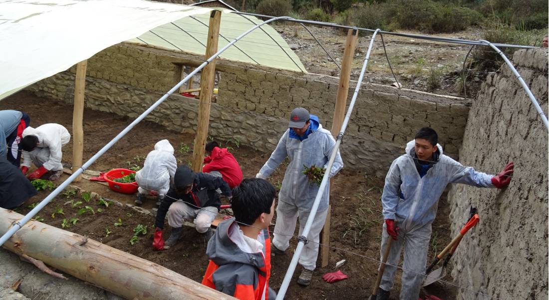 Building the Huilloq greenhouse in the Peruvian Andes |  <i>Drew Collins</i>