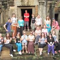 Group shot time at Angkor Wat