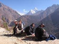 Resting during a school trek in Nepal |  <i>Greg Pike</i>