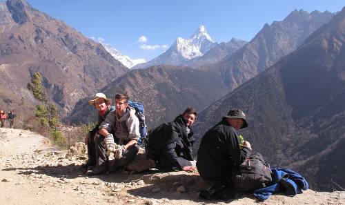Resting during a school trek in Nepal&#160;-&#160;<i>Photo:&#160;Greg Pike</i>