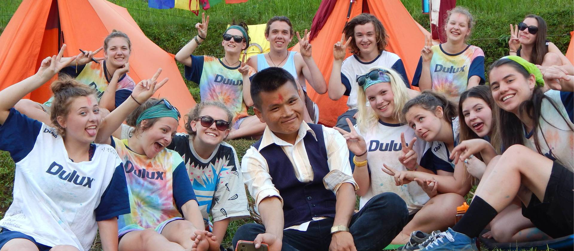 Students having fun in Nepal