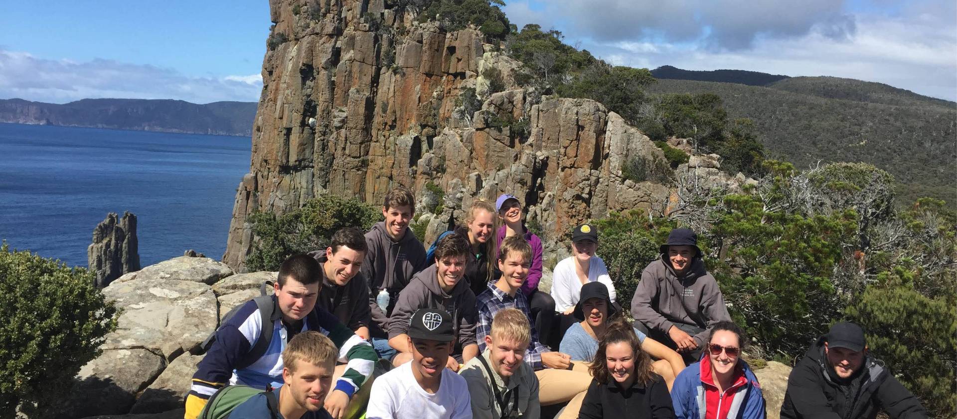 Students taking a break from their trek in Tasmania | Holly Van De Beek
