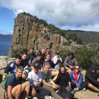Students taking a break from their trek in Tasmania | Holly Van De Beek