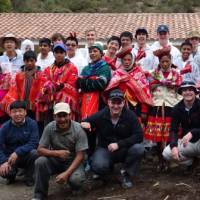 Students after the Huilloq greenhouse project in Peru |  <i>Drew Collins</i>