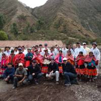 Students after the Huilloq greenhouse project in Peru | Drew Collins