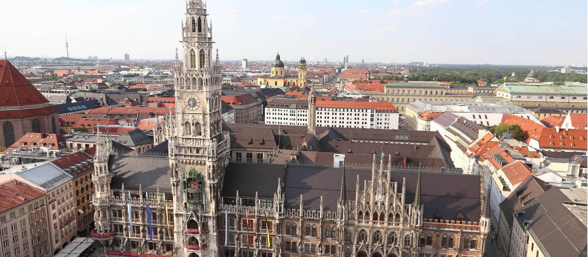 Gothic architecture at Marienplatz in Munich