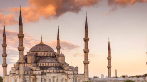 Beautiful colours over Blue Mosque columns | Richard I'Anson