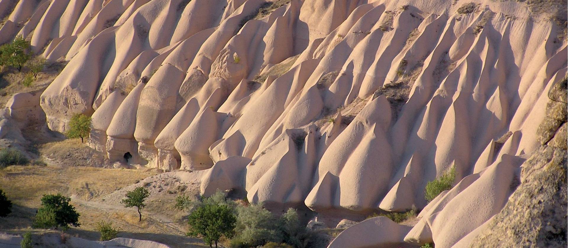 The distinct landscape of the Cappadocia region in Turkey