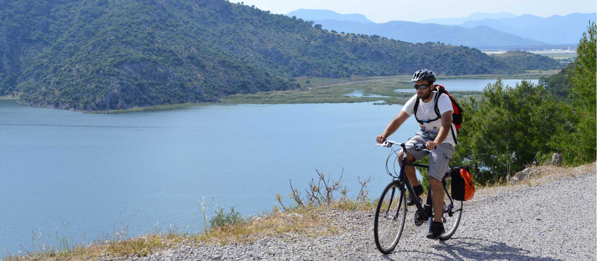 Cycling past Lake Köycegiz on the Lycian Coast | Erin Williams
