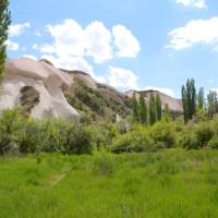The lush surroundings at the bottom of a valley in Cappadocia | Erin Williams